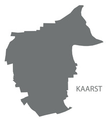 Kaarst city map with boroughs grey illustration silhouette shape