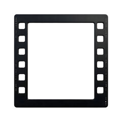 Obraz premium Square Film Reel Frame With Perforations And Text Details movie cinema isolated on a transparent background