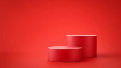 red ribbon on white background