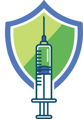 "Medical Immunity Concept – Syringe and Shield Illustration"

"Vaccination Protection – Stylized Syringe with Shield"

"Healthcare Defense Symbol – Immunization Graphic"

"Virus Prevention – Green Vac
