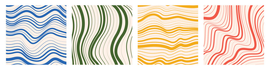 Abstract wavy lines background. Curved lines pattern design. Fluid organic shapes. Vector illustration
