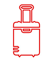 Travel Luggage Bag Outline Icon - Vacation, Trip, Baggage, and Tourism Line Art Vector	
