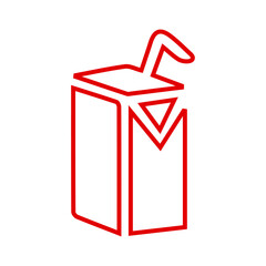 Fruit Juice Box Outline Icon - Healthy Drink, Beverage, and Refreshment Line Art Vector	