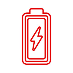 Low Battery Charging Outline Icon - Power, Energy, and Electronic Device Line Art Vector	