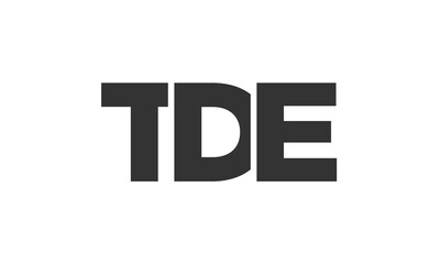 TDE logo design template with strong and modern bold text. Initial based vector logotype featuring simple and minimal typography. Trendy company identity.