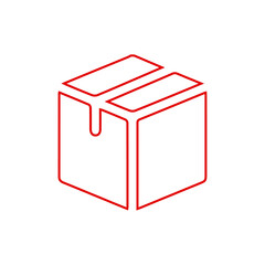Shipping Package Box Outline Icon - Delivery, Logistics, and Carton Container Line Art Vector	