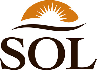 simple sun sol solar shining vector icon logo design