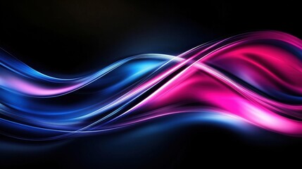 Abstract dark background with dynamic pink and blue waves: fast lane concept wallpaper