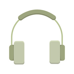 Headphones musical icon. Audio equipment symbol. Sound listening illustration. Music Vector object.