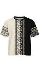 Tshirt with tribal pattern isolated on white background