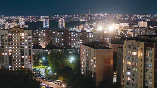 timelapse of the night city