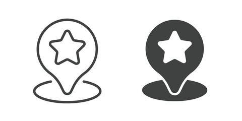 Favorite Location Icon. Line and glyph solid icon