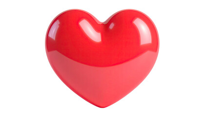 Fototapeta premium Glossy, red, 3D heart, centered on black. Soft lighting reflects on the curves