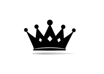Simple black crown silhouette vector illustration on white background