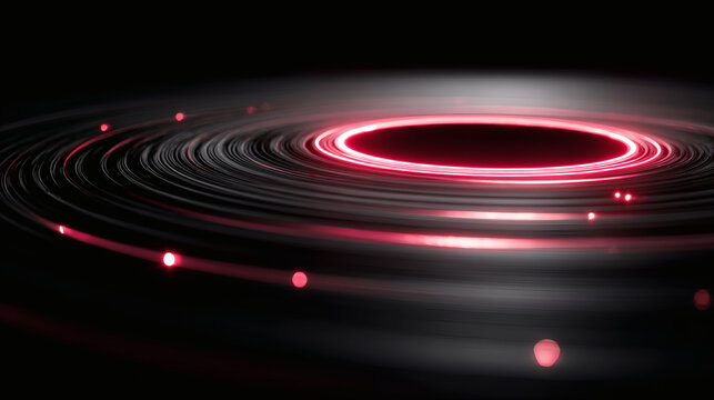 Mesmerizing Neon Circular Light Patterns on a Dark Canvas