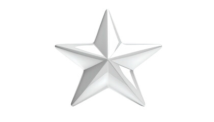 Obraz premium Shiny, five-pointed white star with gradient shading against a black background