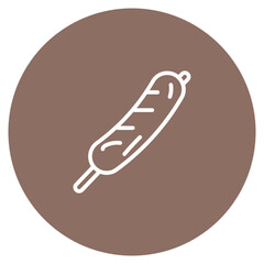 Sausage on a Stick icon vector image. Can be used for Festa Junina.