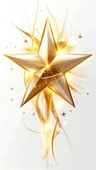 Golden starburst with glowing light trails