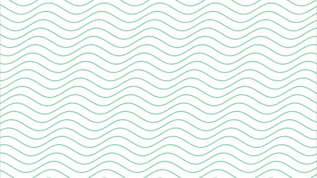 Animated Green Wavy Lines. Linear Background. Decorative Pattern. Vector Illustration on White Background 4k Stock Video