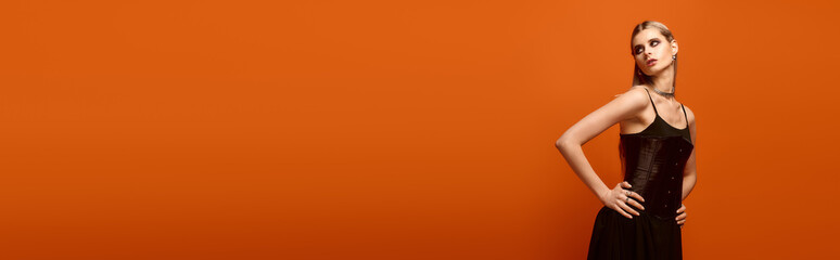 Young woman captures the spirit of Halloween with a stunning costume