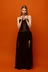 Fototapeta premium Captivating halloween costume inspires thrills and spooky vibes