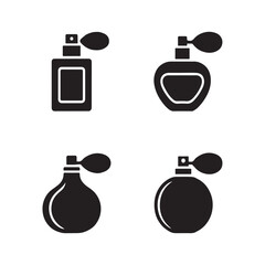 Obraz premium Perfume Spray Bottle Solid Icon Set