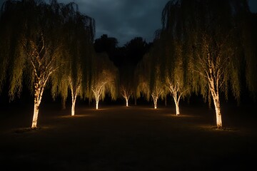 sunset in the forest