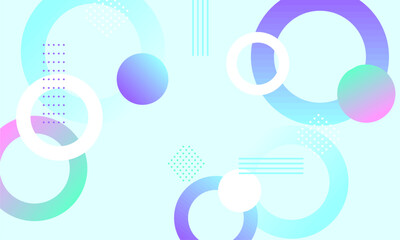 Geometric Neon Pastel Circle Illustration