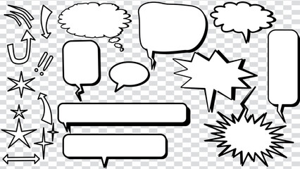 comic speech bubbles set