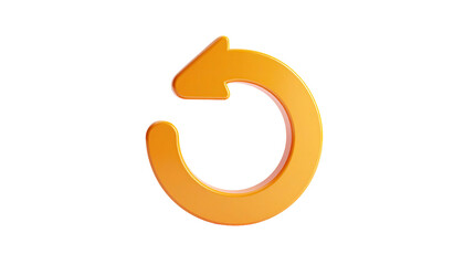 3D render of a looping, orange arrow against a black background