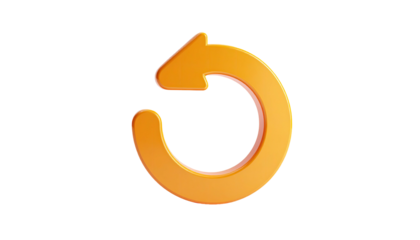 3D render of a looping, orange arrow against a black background