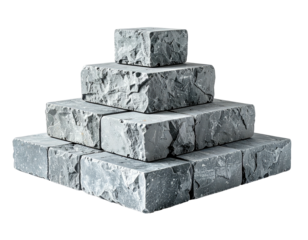 Gray stone blocks stacked in a pyramid shape (1)