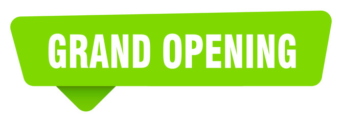 grand opening green sign isolated on transpatent background. grand opening sticker