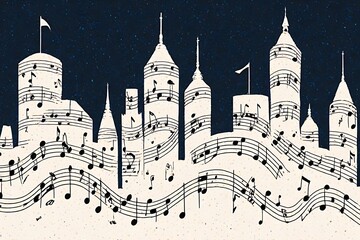 vector illustration of old town