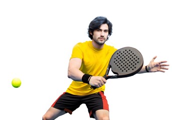 Male Padel Player About to Hit Ball