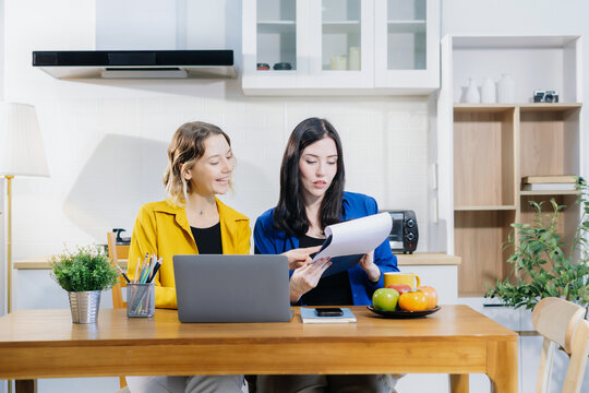 Diverse business team discussing on performance revenue in meeting. home office workplace lifestyle people.