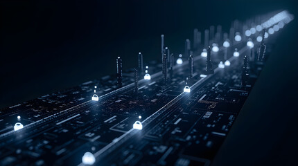 Cybersecurity data protection concept on abstract circuit board