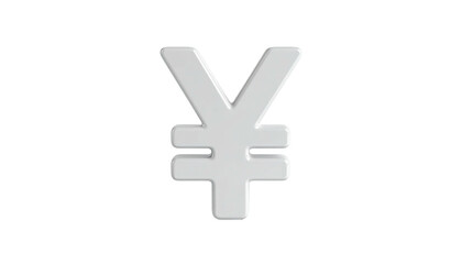 Fototapeta premium A bright, 3D metallic currency symbol, Japanese Yen, isolated on black background