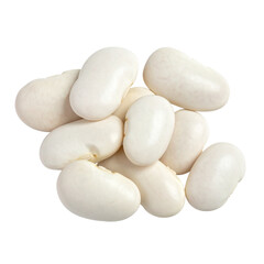 pile of white beans isolated, png file