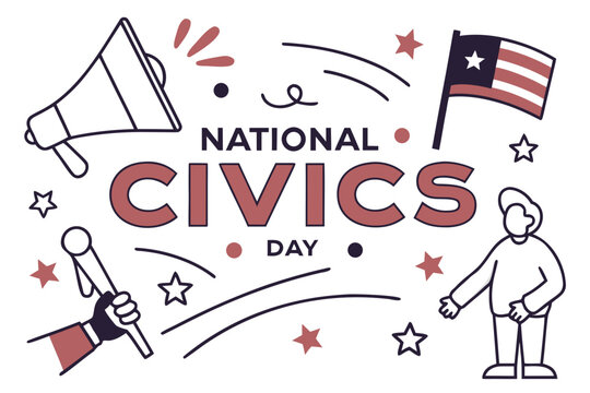 NATIONAL CIVICS DAY vector illustration