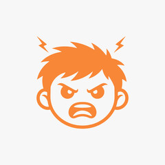 The expression of anger in the flat design concept of a cartoon character.