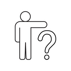 question. to ask questions. icons. look for answers to questions. frequently asked questions. icon with questions. banner. advertisement. black lines.