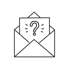 question. to ask questions. icons. look for answers to questions. frequently asked questions. icon with questions. banner. advertisement. black lines.