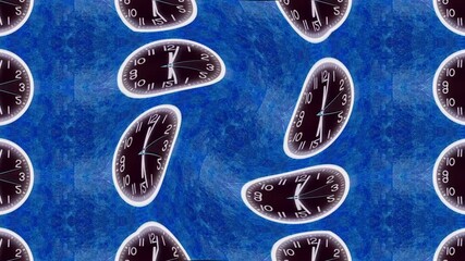 Multiple distorted abstract clocks moving  in a time warp