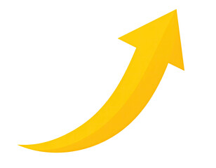 Bright yellow upward-curving arrow