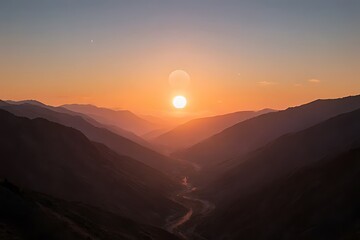 sunset in the mountains