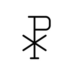 Chi rho christian monogram symbol - vector icon