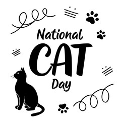 NATIONAL CAT DAY vector illustration