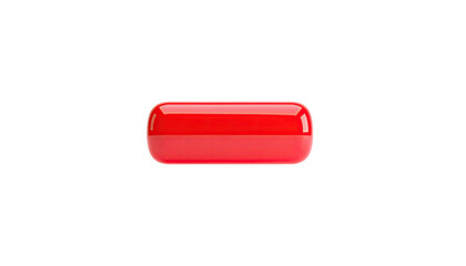 Single bright red, rectangular capsule with rounded corners, set against black