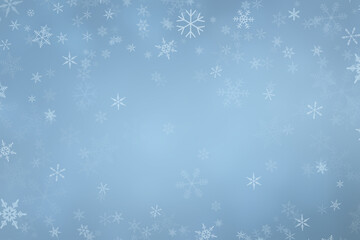 winter light blue background with snowflakes
